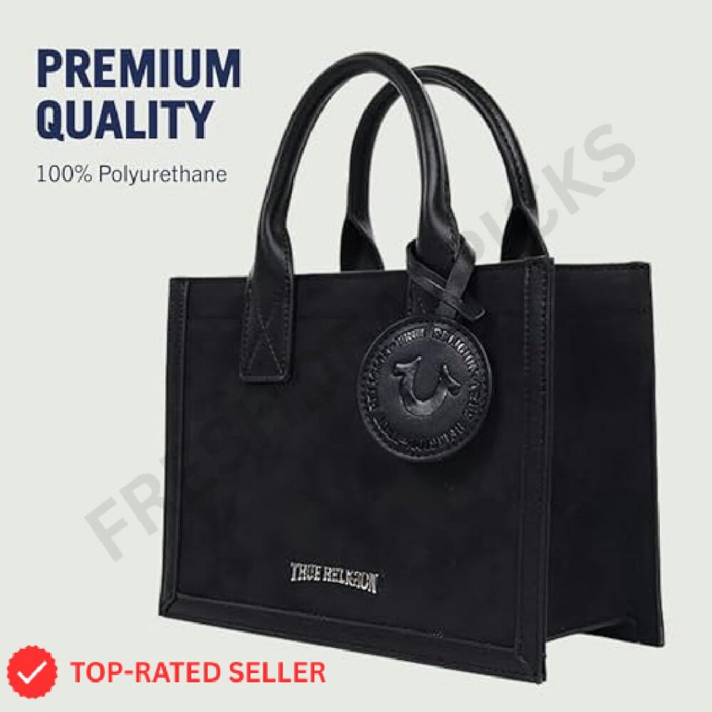 Structured Suede Tote Bag Adjustable Strap Magnet… - image 6